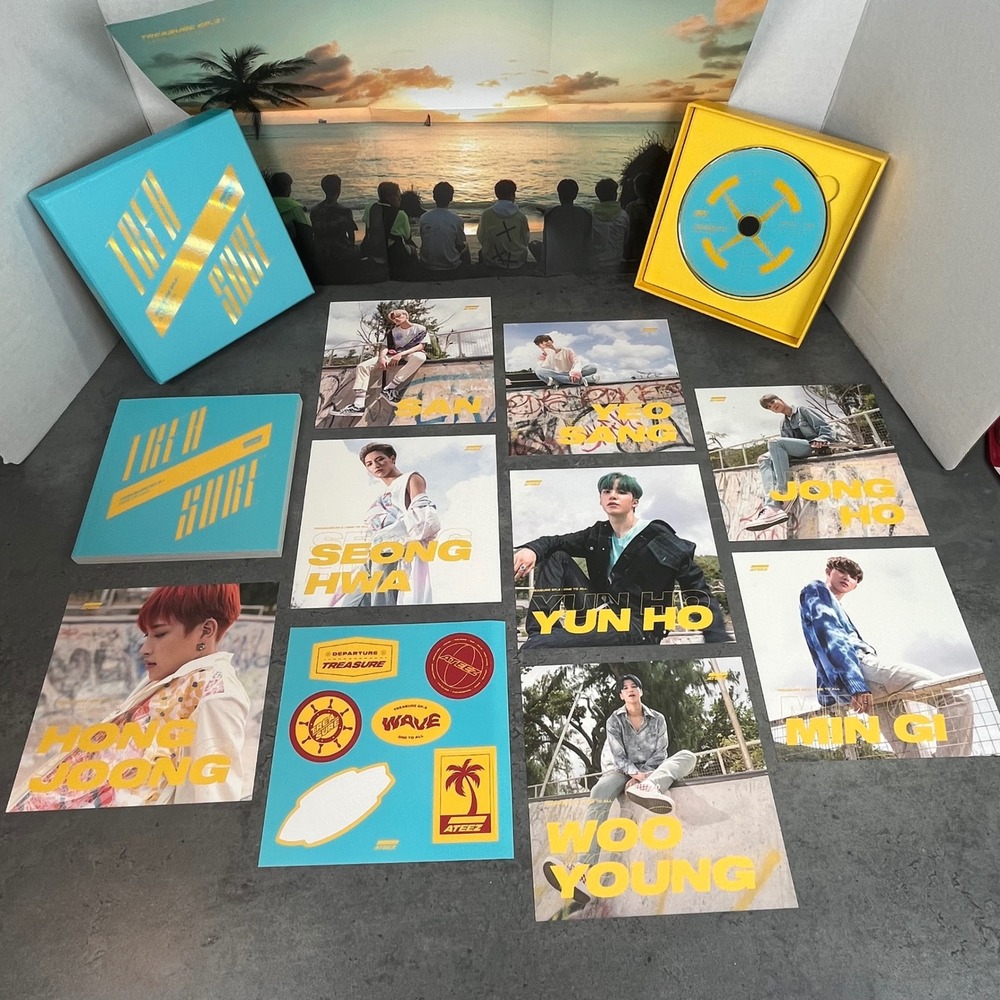 ATEEZ Treasure EP.3 One To All Wave Version Album CD Photobook Poster Postcards